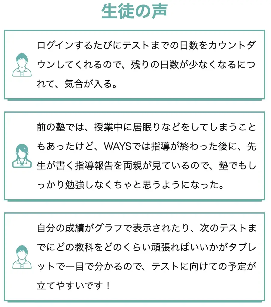 保護者Web生徒の声